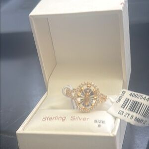 Elegant Gold Sterling Silver Ring